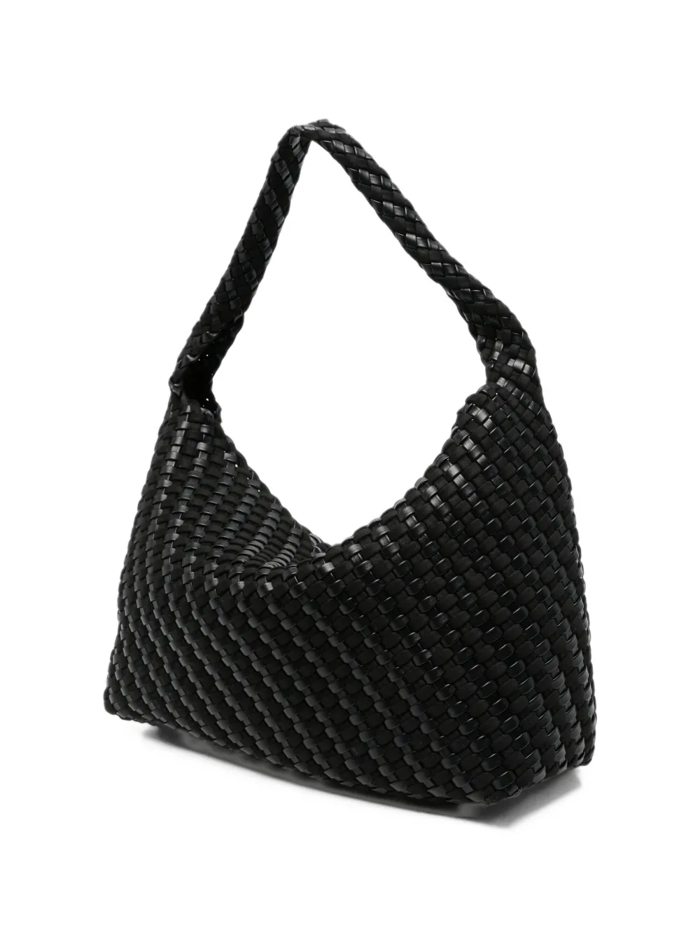 Just Cavalli woven logo-charm shoulder bag Zwart