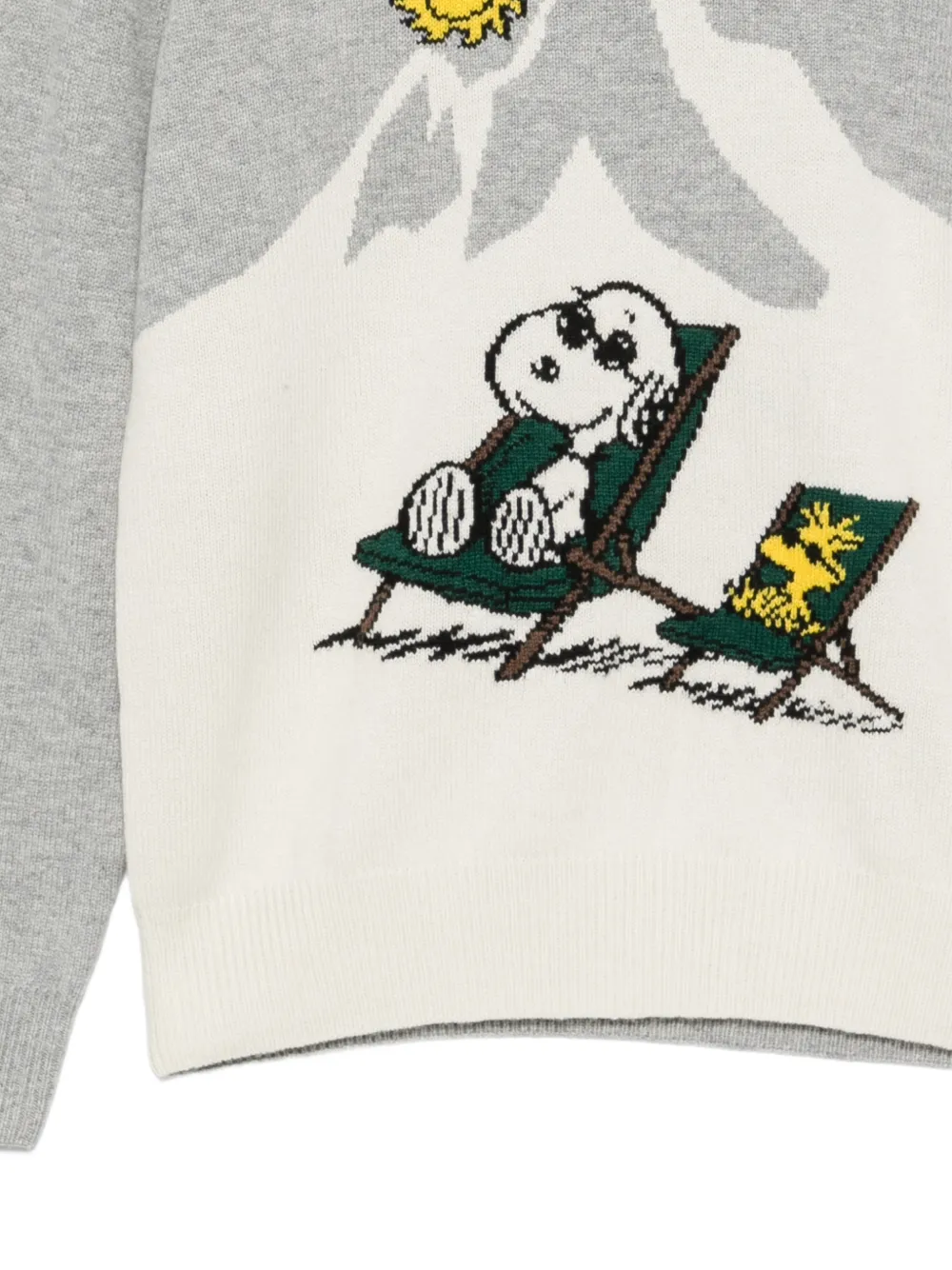 MC2 Saint Barth Peanuts-print intarsia-knit sweater Grijs