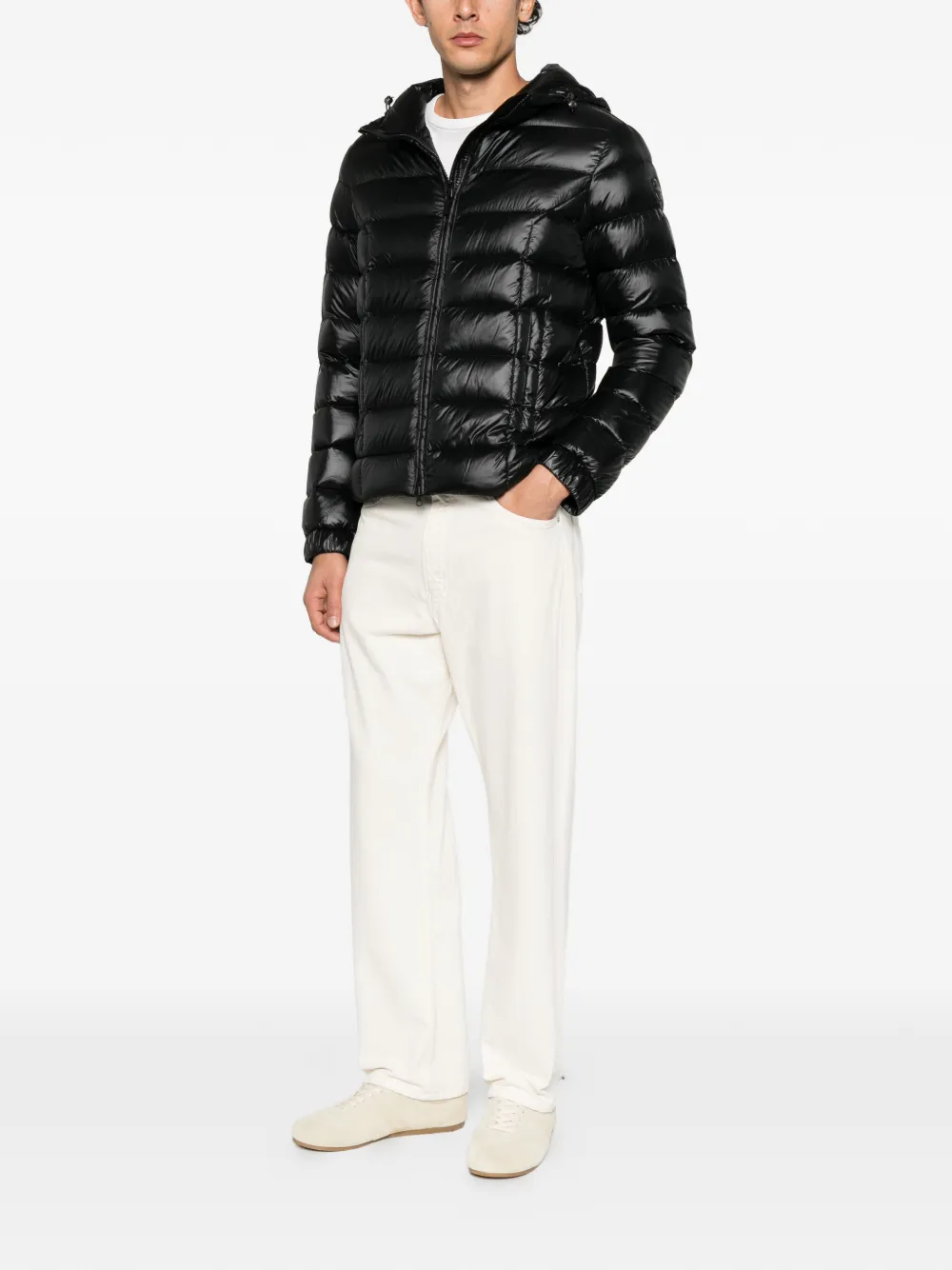 Colmar quilted hooded jacket Zwart