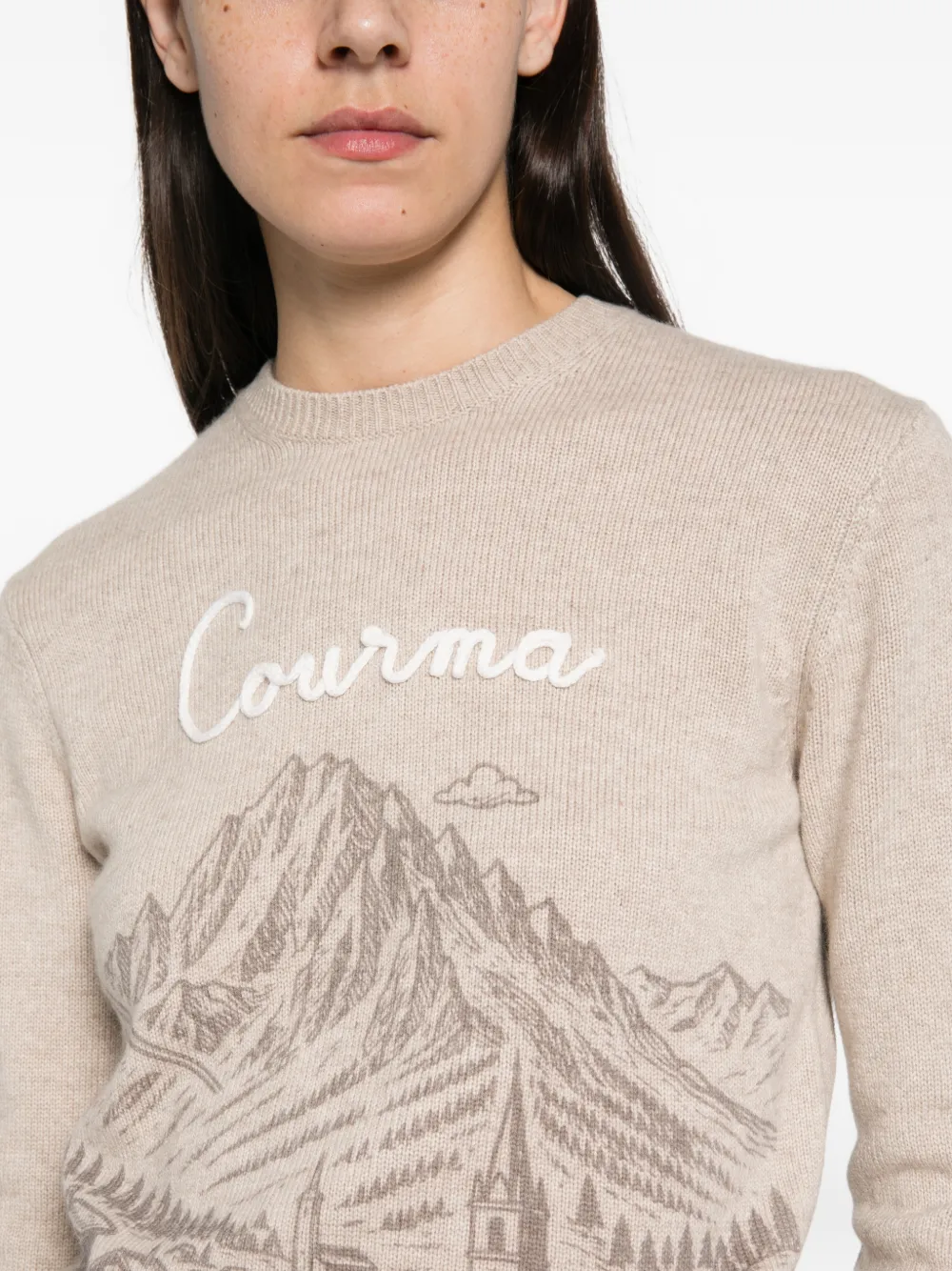 MC2 Saint Barth New Queen graphic-print embroidered sweater Beige