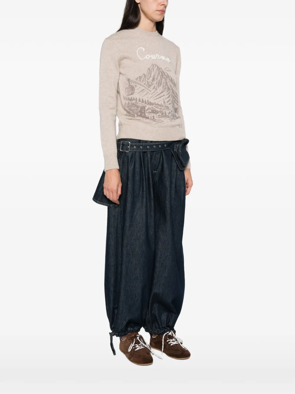 MC2 Saint Barth New Queen graphic-print embroidered sweater Beige