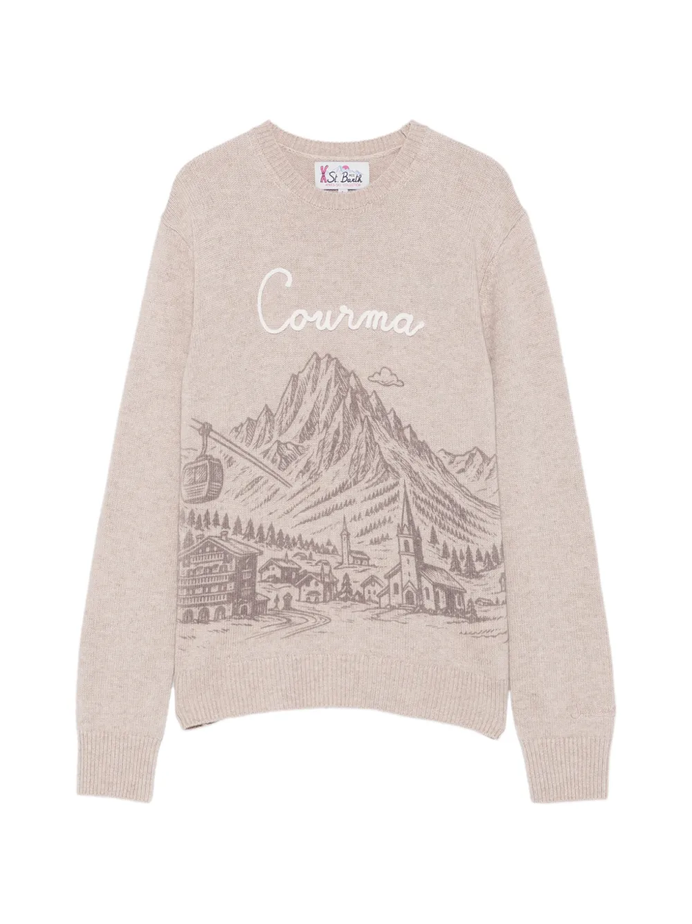MC2 Saint Barth New Queen graphic-print embroidered sweater Beige