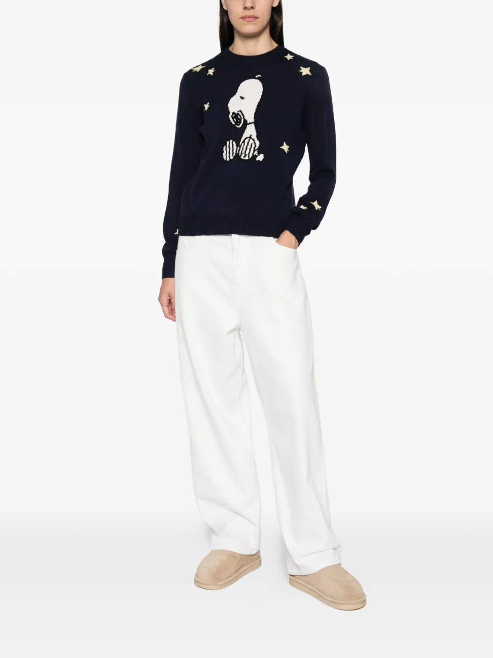 MC2 Saint Barth Snoopy star-intarsia sweater Blauw