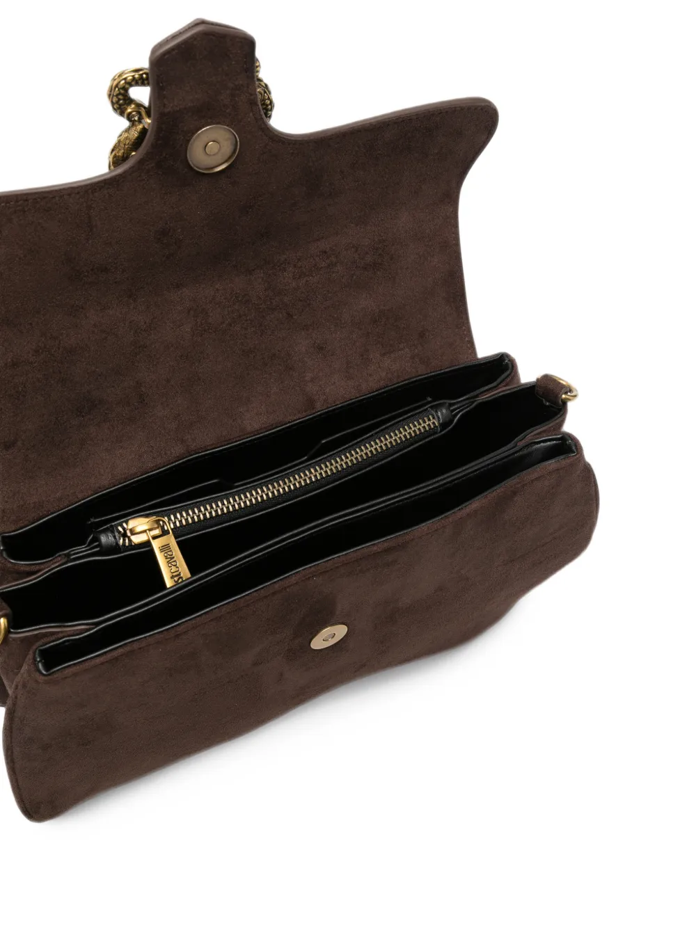 Just Cavalli snake-plaque shoulder bag Bruin