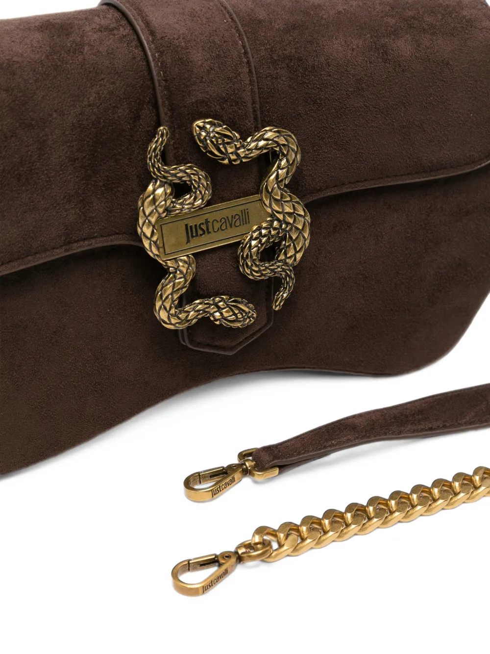 Just Cavalli snake-plaque shoulder bag Bruin
