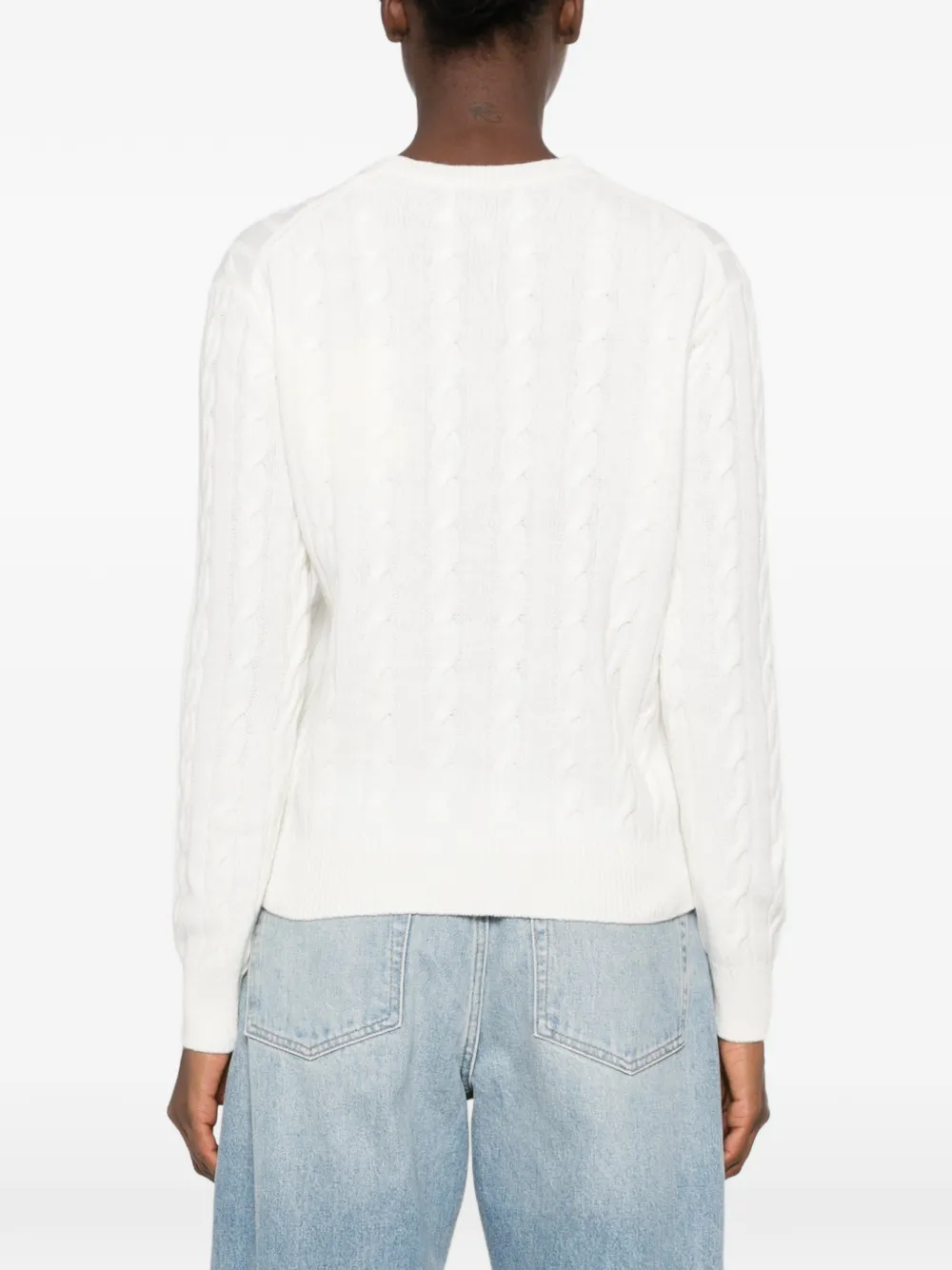 MC2 Saint Barth x Peanuts New Queen cable-knit Snoopy sweater Wit