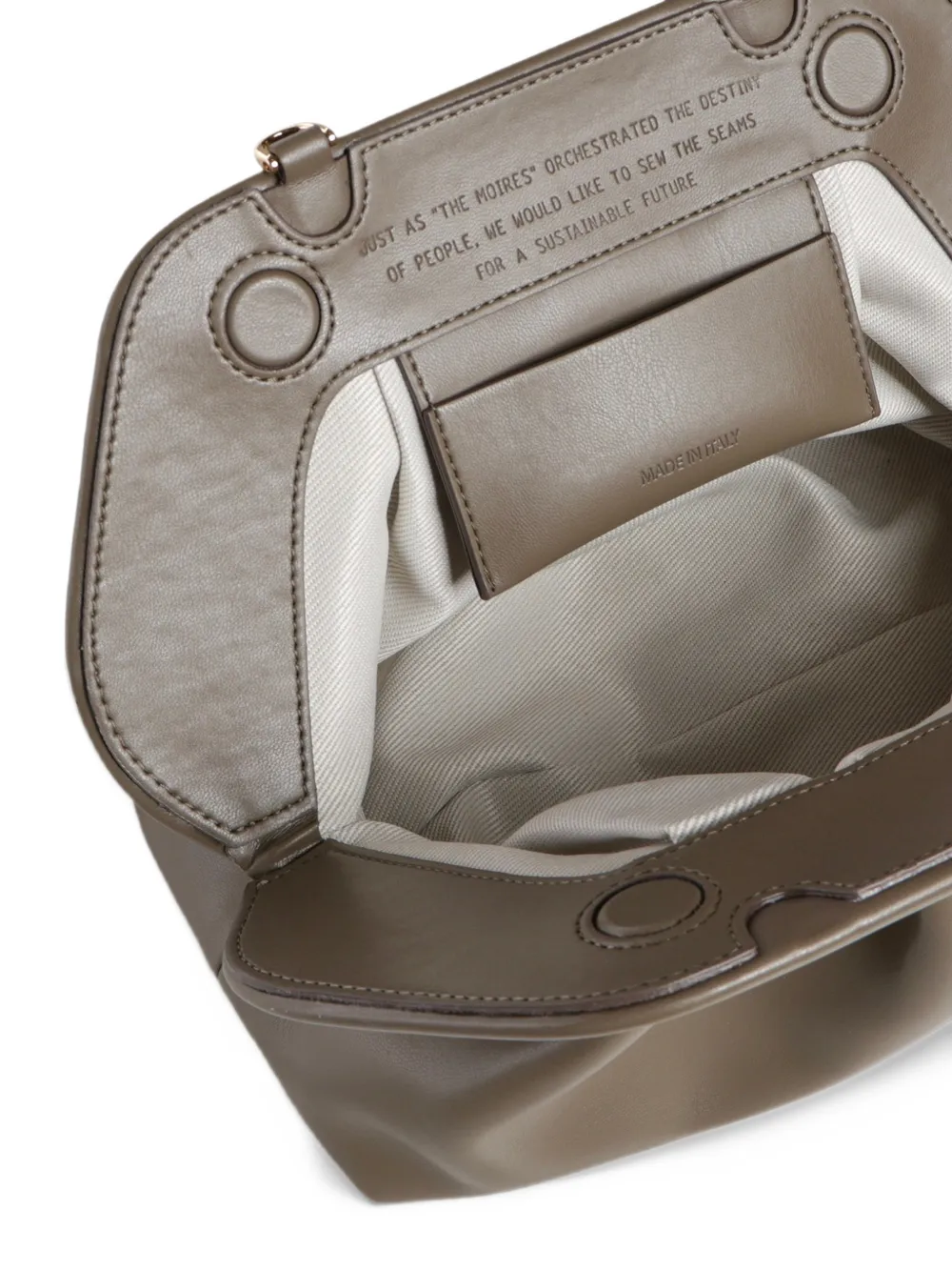 Themoirè Medium Bios clutch Beige