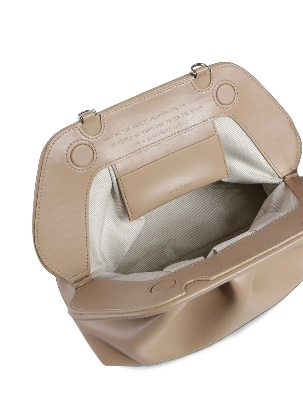 Themoirè Bios ruched clutch bag Beige