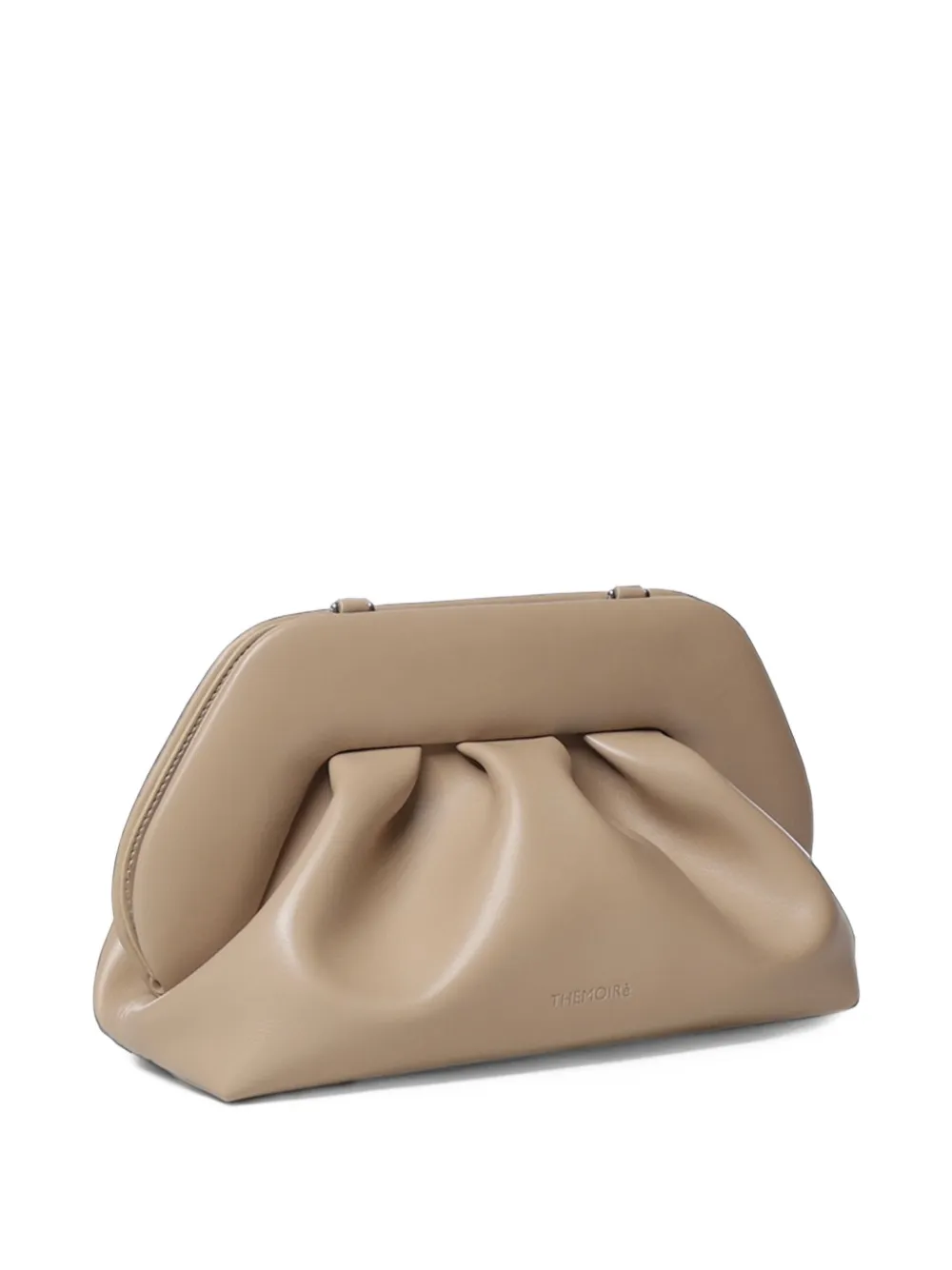 Themoirè Bios ruched clutch bag Beige