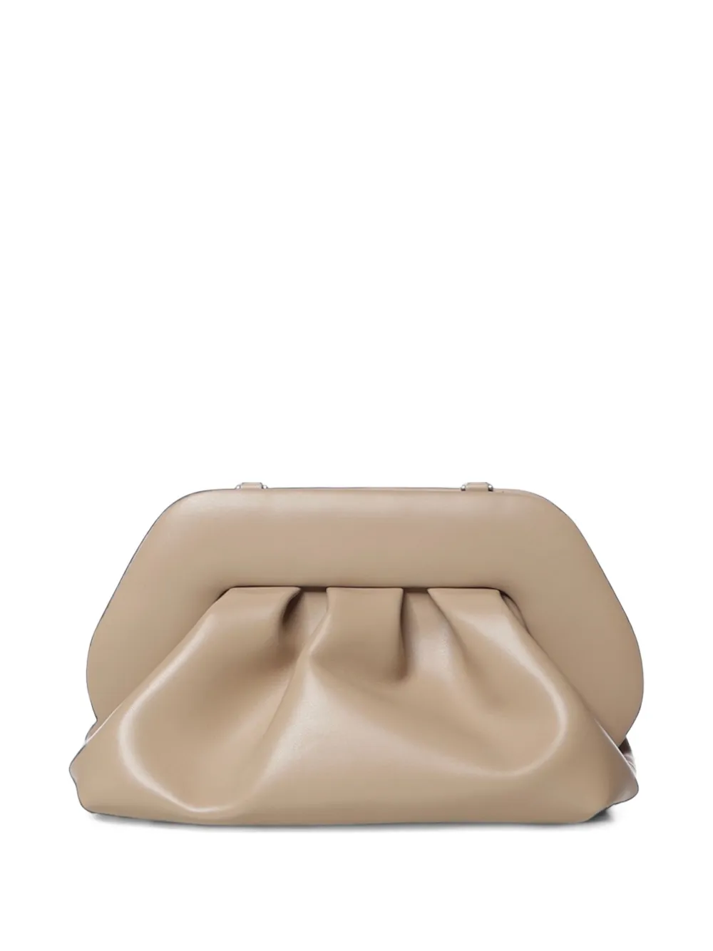 Themoirè Bios ruched clutch bag Beige