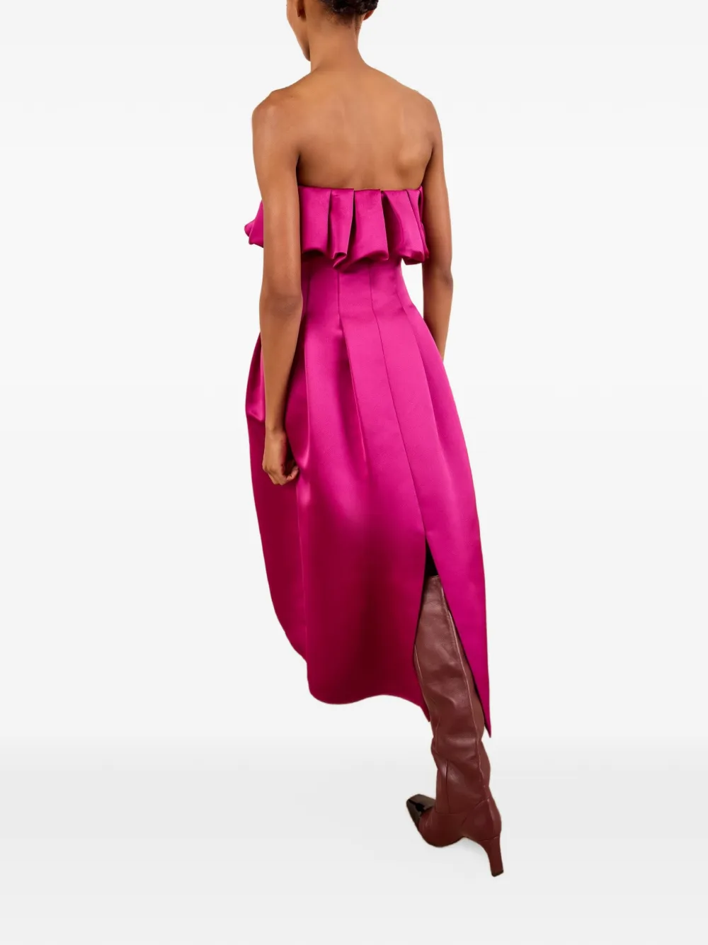 Ulla Johnson Cosima strapless jurk met ruches Roze