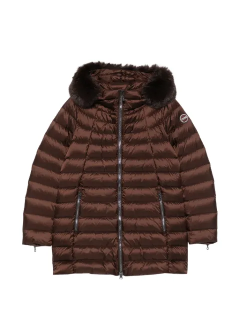 Colmar quilted faux-fur trim coat