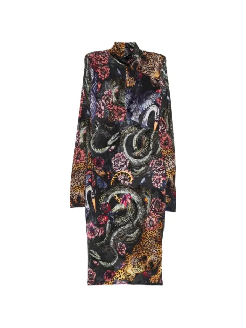 Just Cavalli animal-print floral-print midi dress