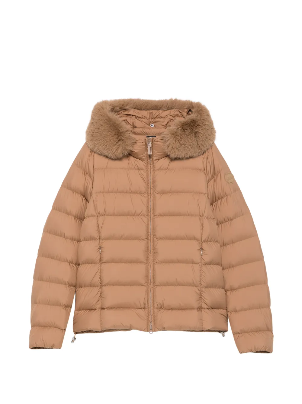 Colmar faux-fur trim quilted jacket Beige