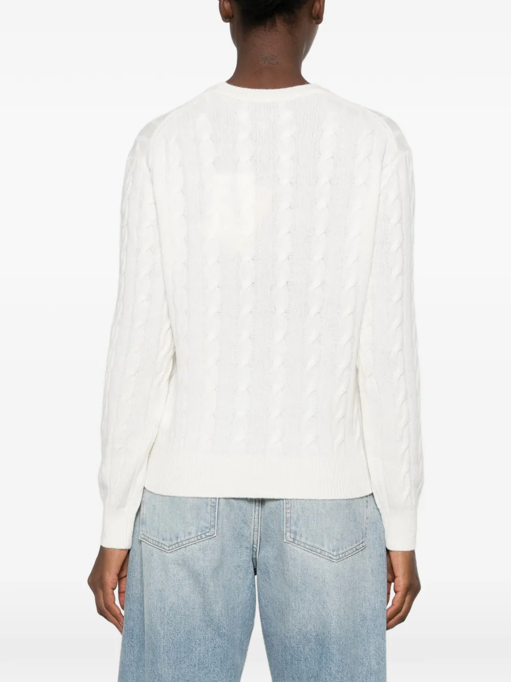 MC2 Saint Barth x Peanuts New Queen cable-knit Snoopy-motif sweater Wit