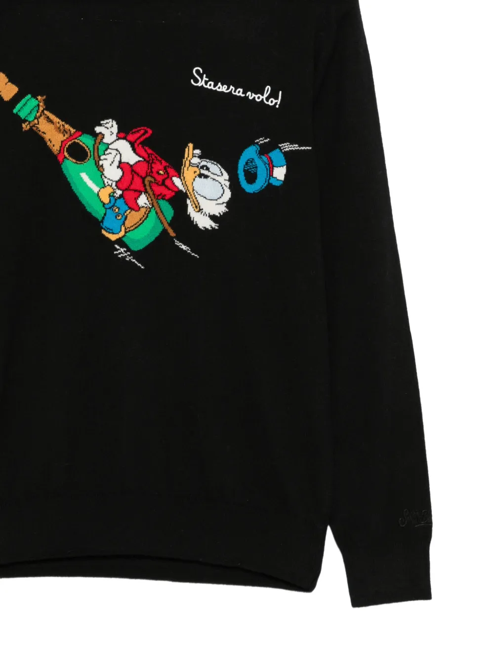 MC2 Saint Barth graphic-intarsia crew-neck sweater Zwart
