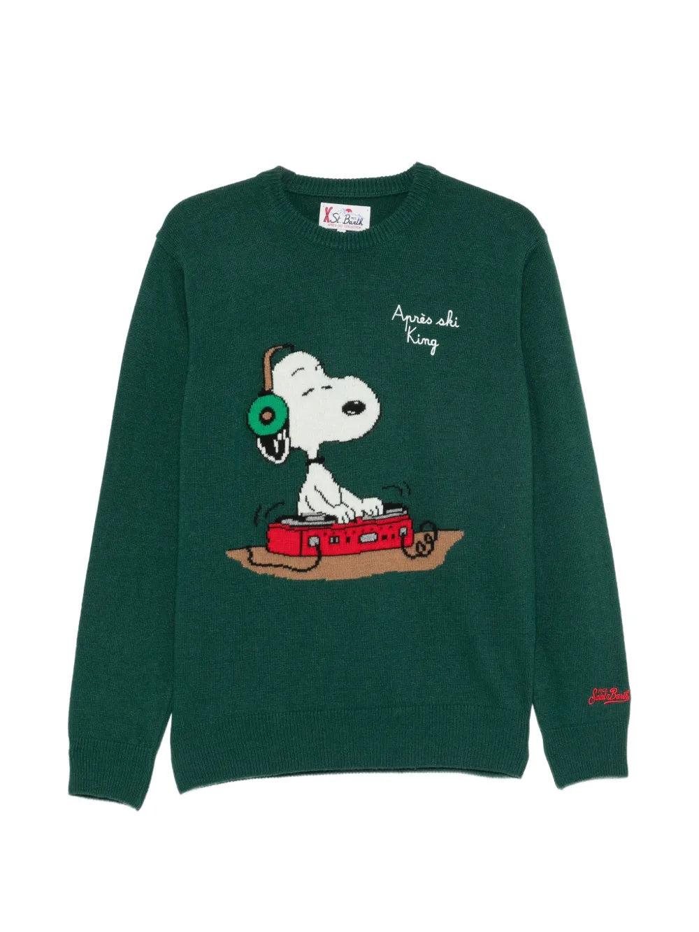 MC2 Saint Barth Gebreide trui met Snoopy-intarsia Groen