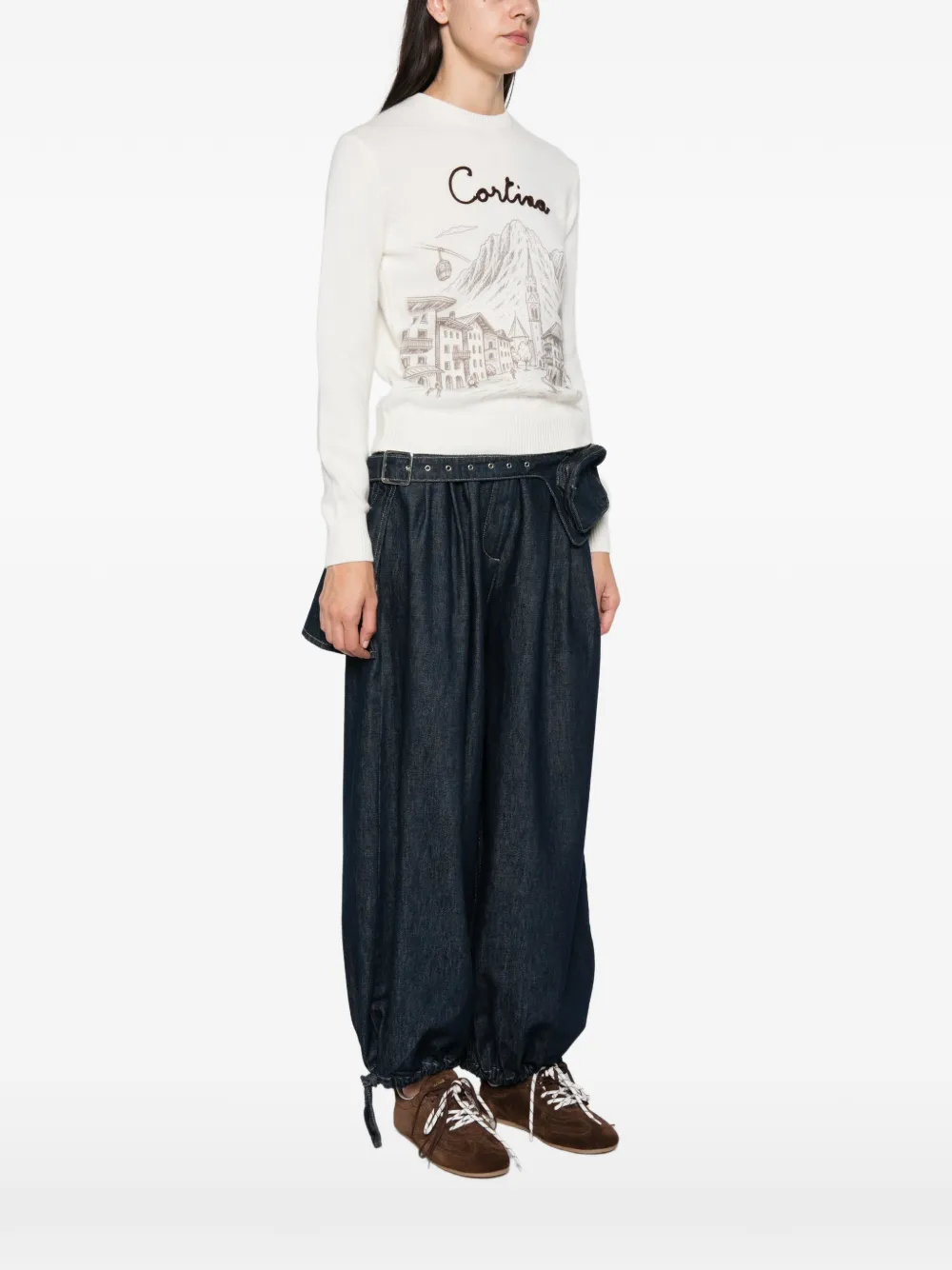 MC2 Saint Barth New Queen graphic-print sweater Beige
