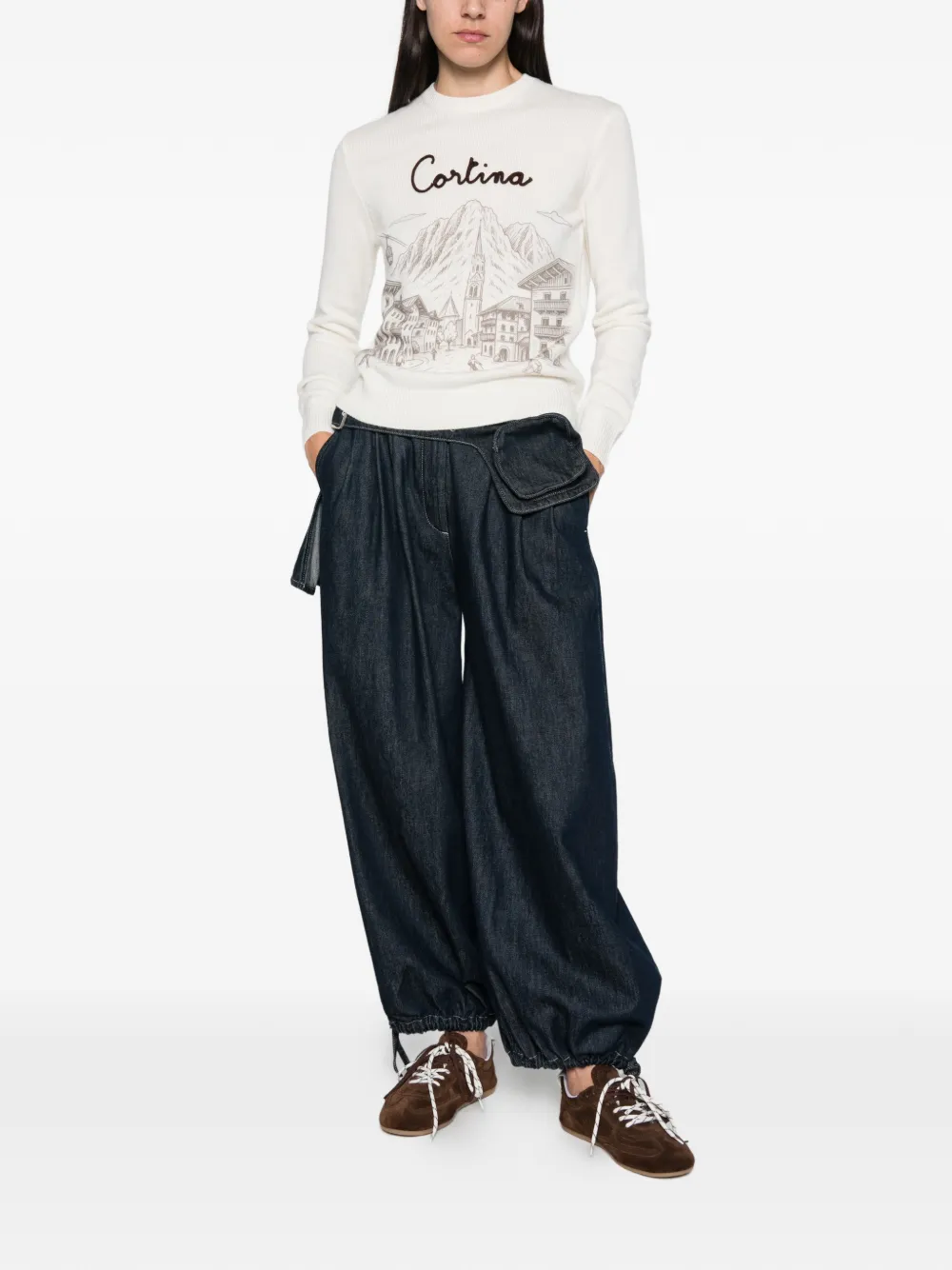 MC2 Saint Barth New Queen graphic-print sweater Beige