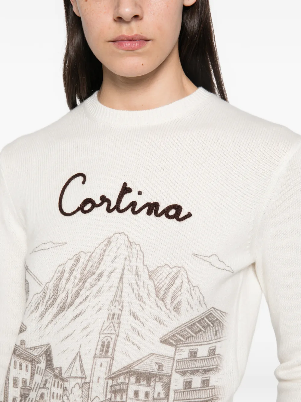 MC2 Saint Barth New Queen graphic-print sweater Beige