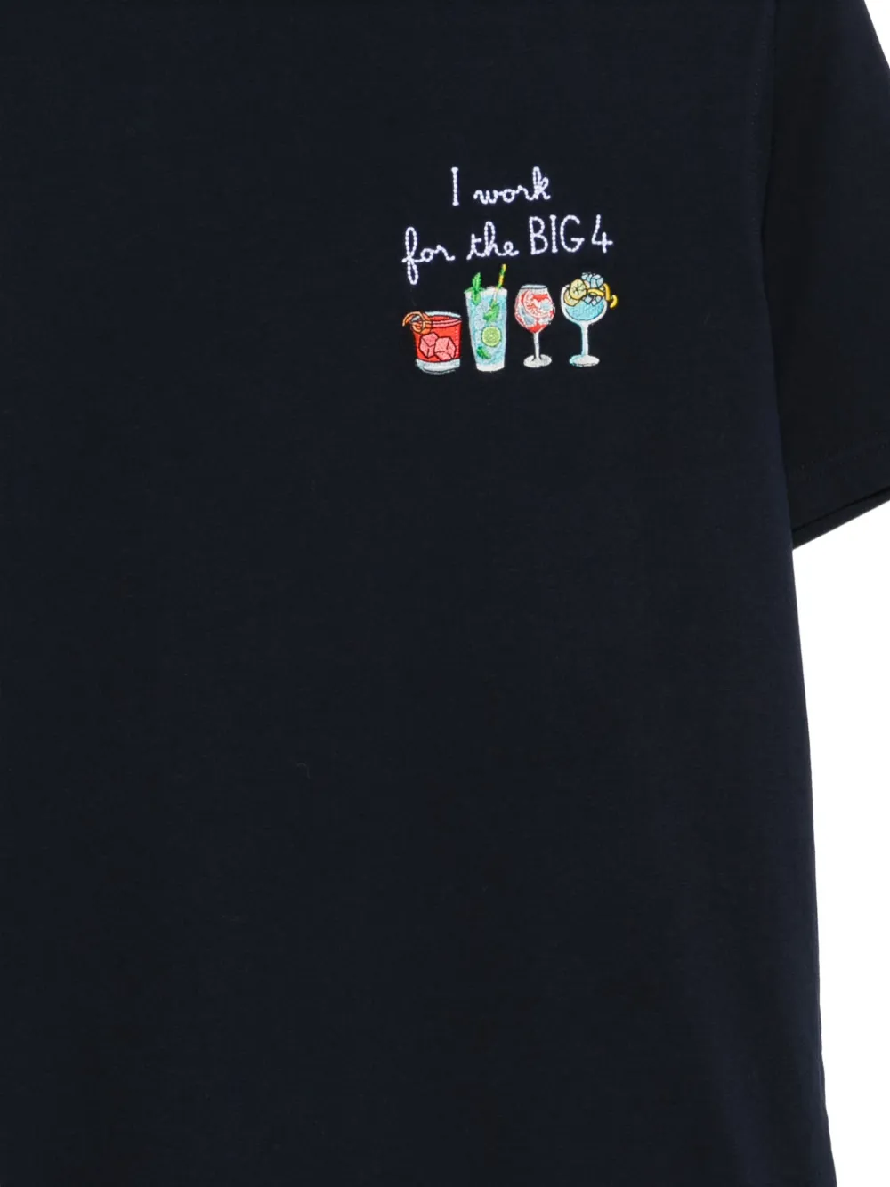 MC2 Saint Barth Arnott cotton T-shirt with E Chi Paga embroidery Blauw