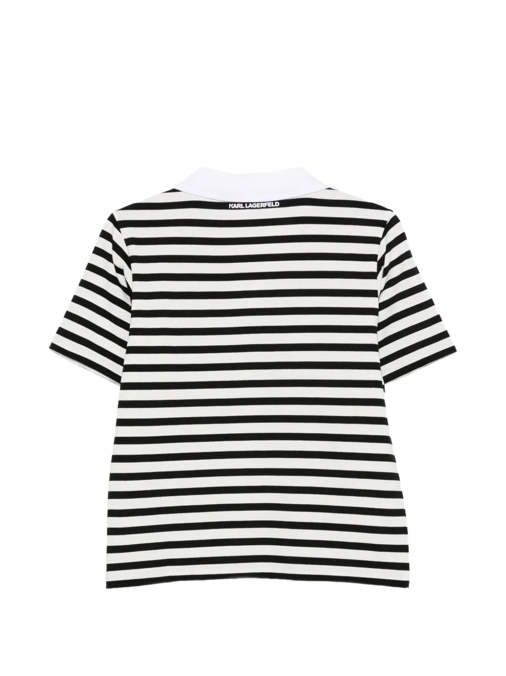 Karl Lagerfeld Ikonik gestreept T-shirt met patch Wit