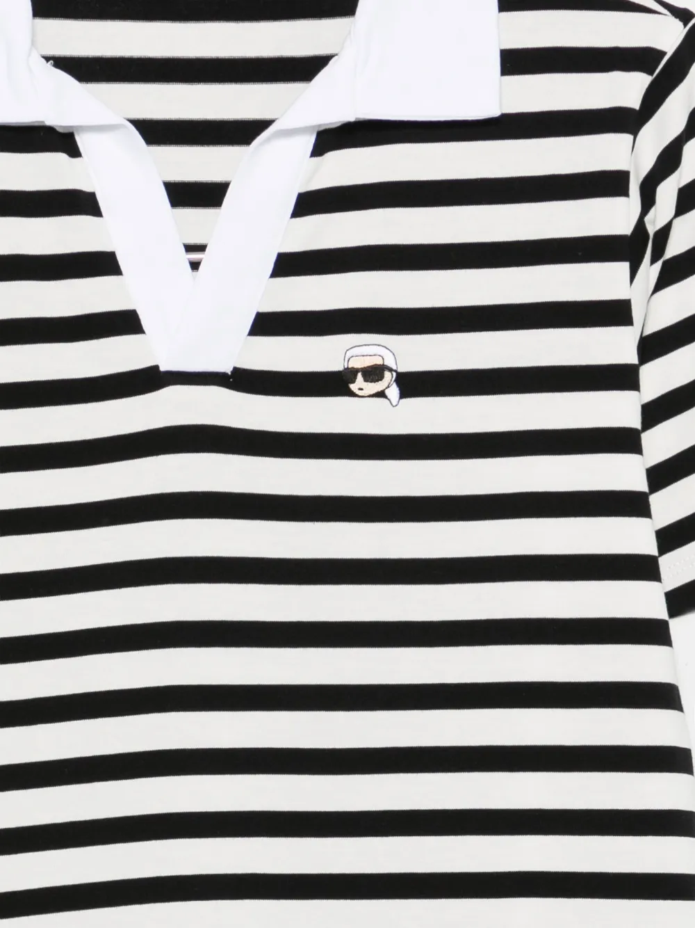 Karl Lagerfeld Ikonik gestreept T-shirt met patch Wit