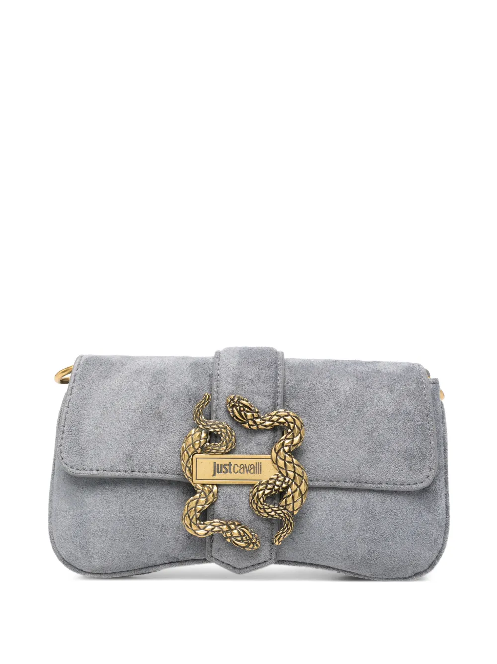 Just Cavalli snake-plaque cross body bag - Grigio