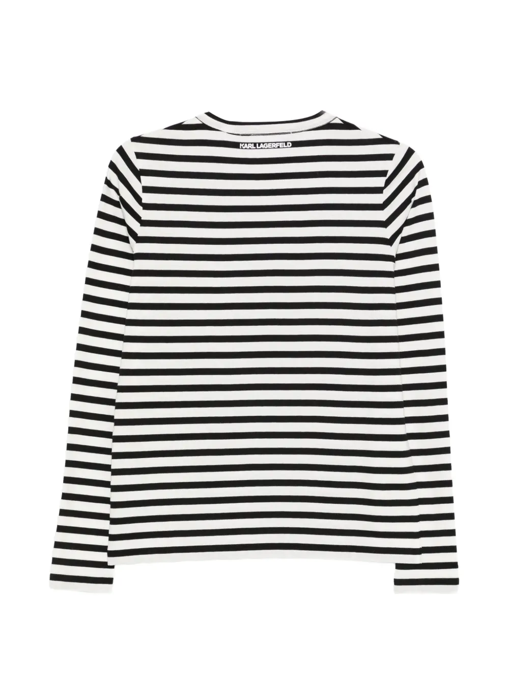 Karl Lagerfeld Gestreept T-shirt met Choupette-print Wit