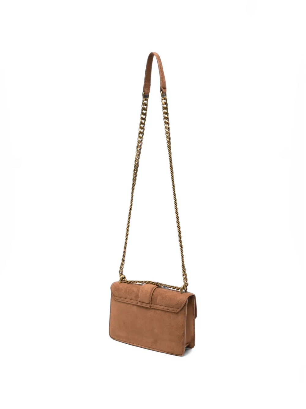 Just Cavalli snake-plaque suede shoulder bag Bruin
