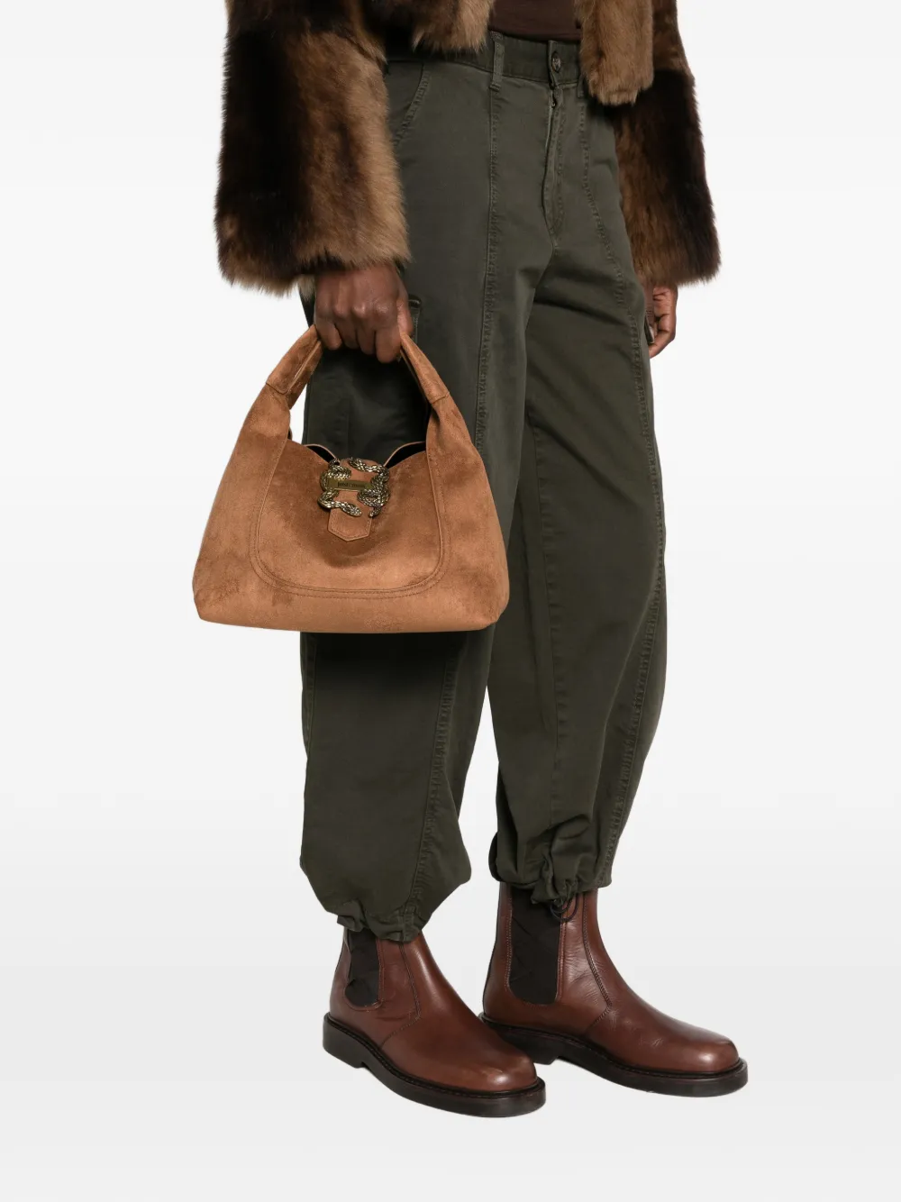 Just Cavalli snake-plaque tote bag Bruin