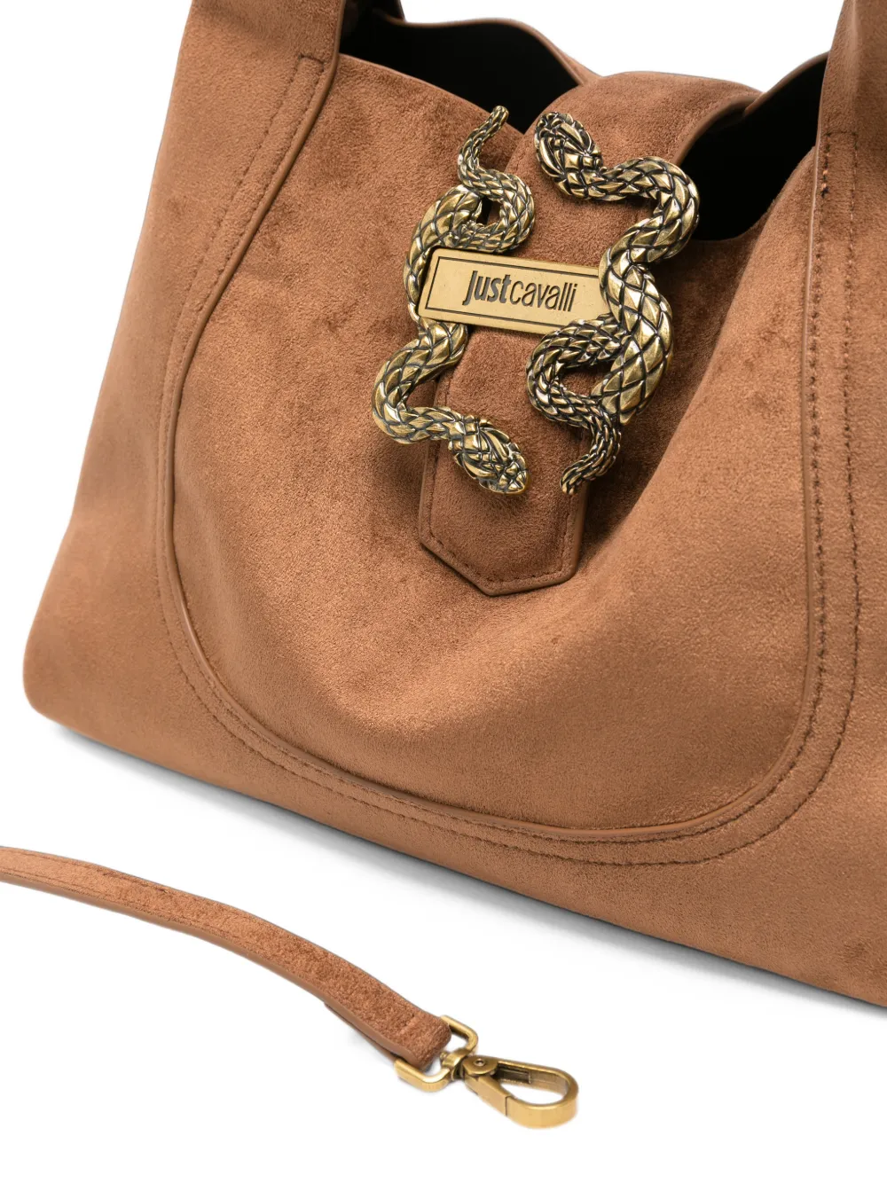 Just Cavalli snake-plaque tote bag Bruin