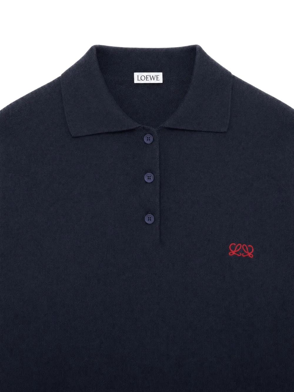 LOEWE polo sweater in cashmere and silk blend Blauw