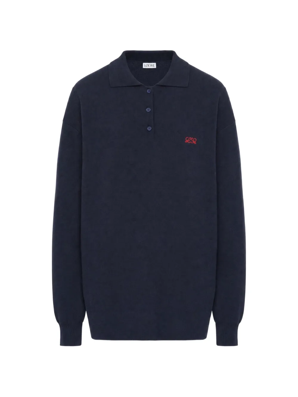 LOEWE polo sweater in cashmere and silk blend - Blu