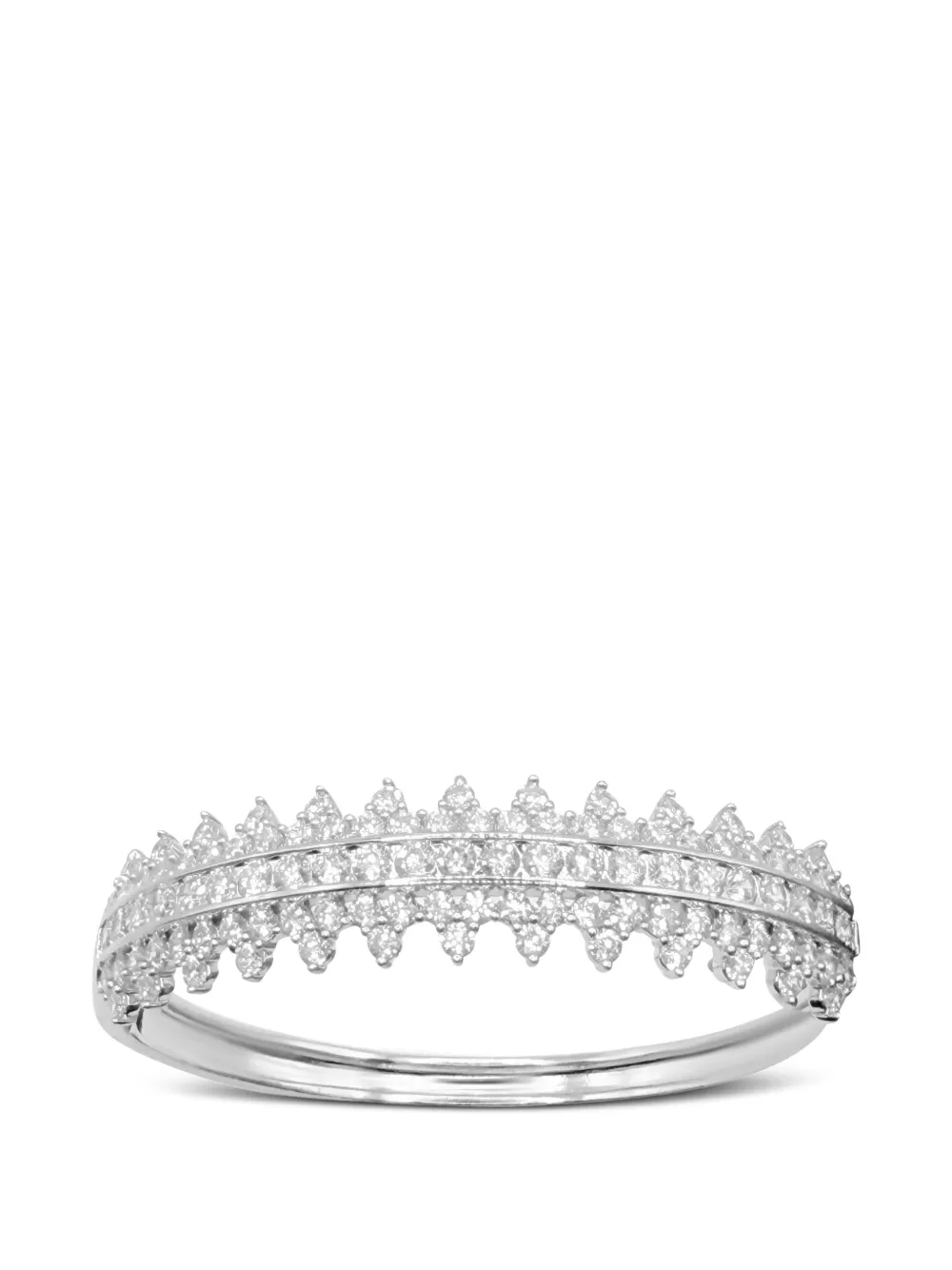 HZMER JEWELLERY Tara crystal-embellished bangle bracelet - Argento