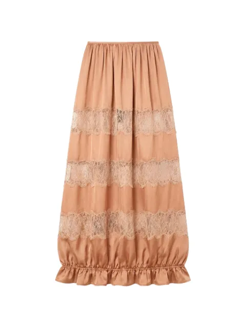 Ulla Johnson Chantal lace-trim ruffled midi skirt