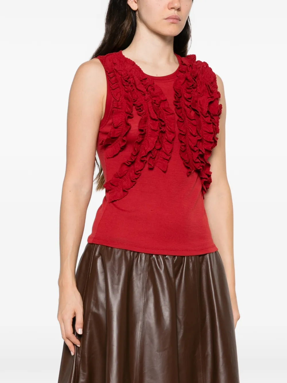 Ulla Johnson Vesna top met ruches Rood