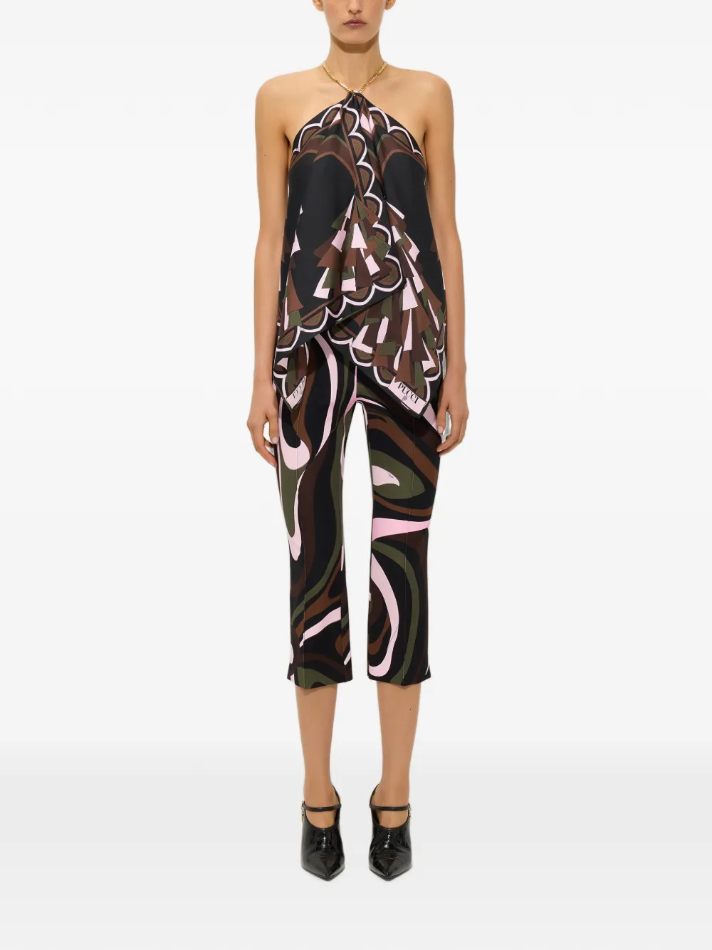 PUCCI Capri broek met Marmo-print Zwart