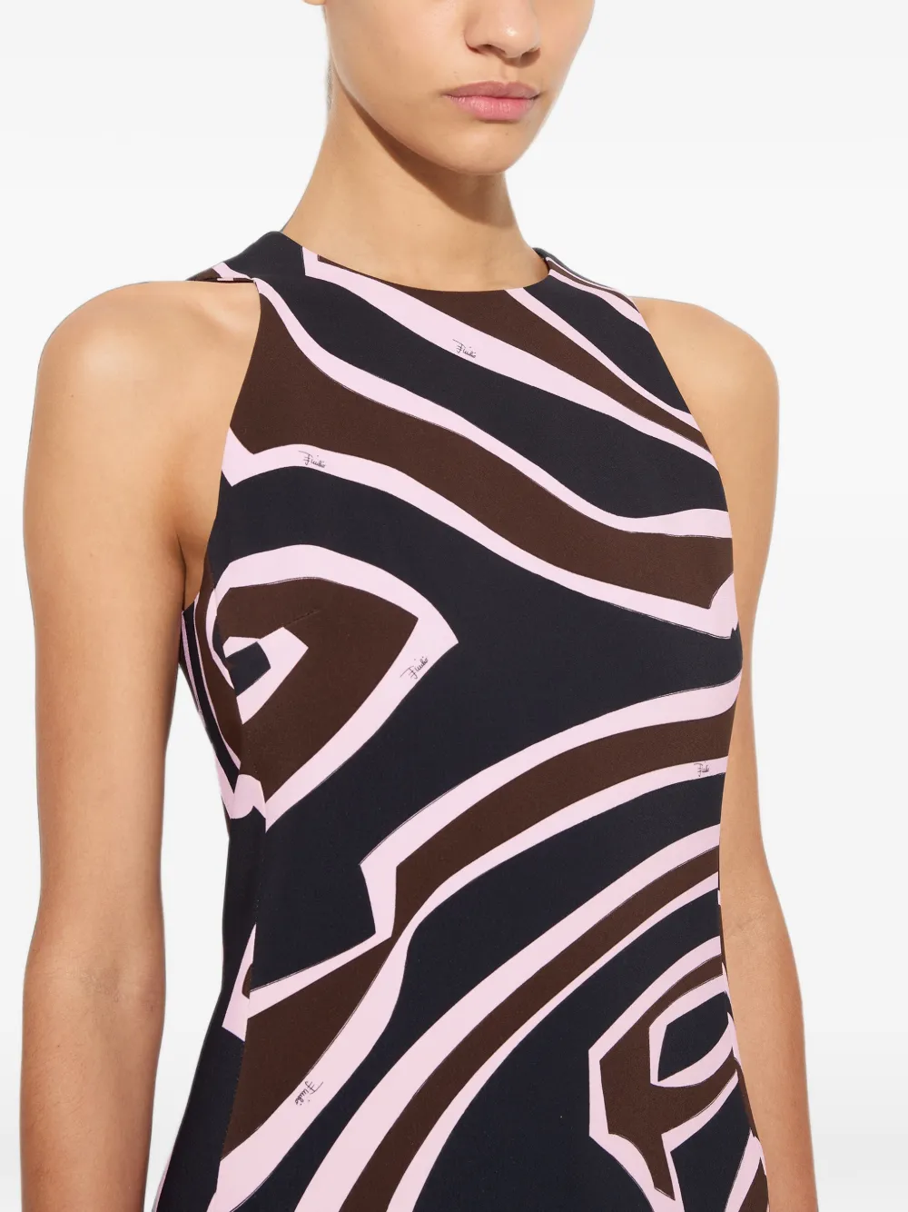 PUCCI Cady jurk met Labirinto-print Zwart