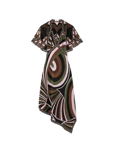 PUCCI vestido de crepé de China con estampados Iride y Baiadera