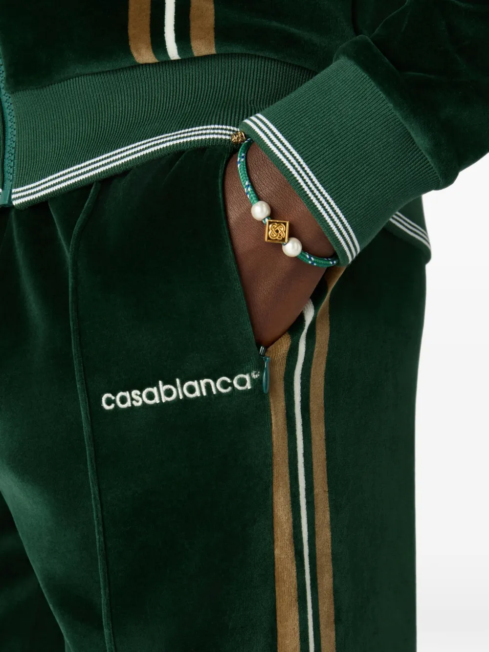 Casablanca Trainingsbroek met geborduurd logo Groen
