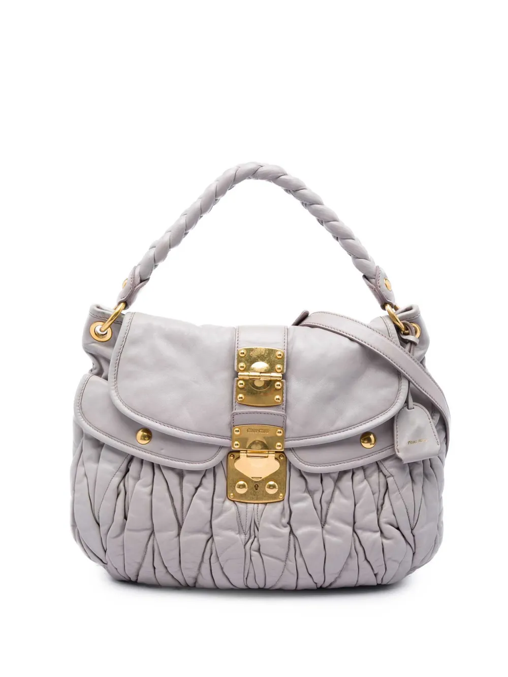 Miu Miu Pre-Owned 2010-2026 Matelasse Nappa Coffer satchel - Grigio