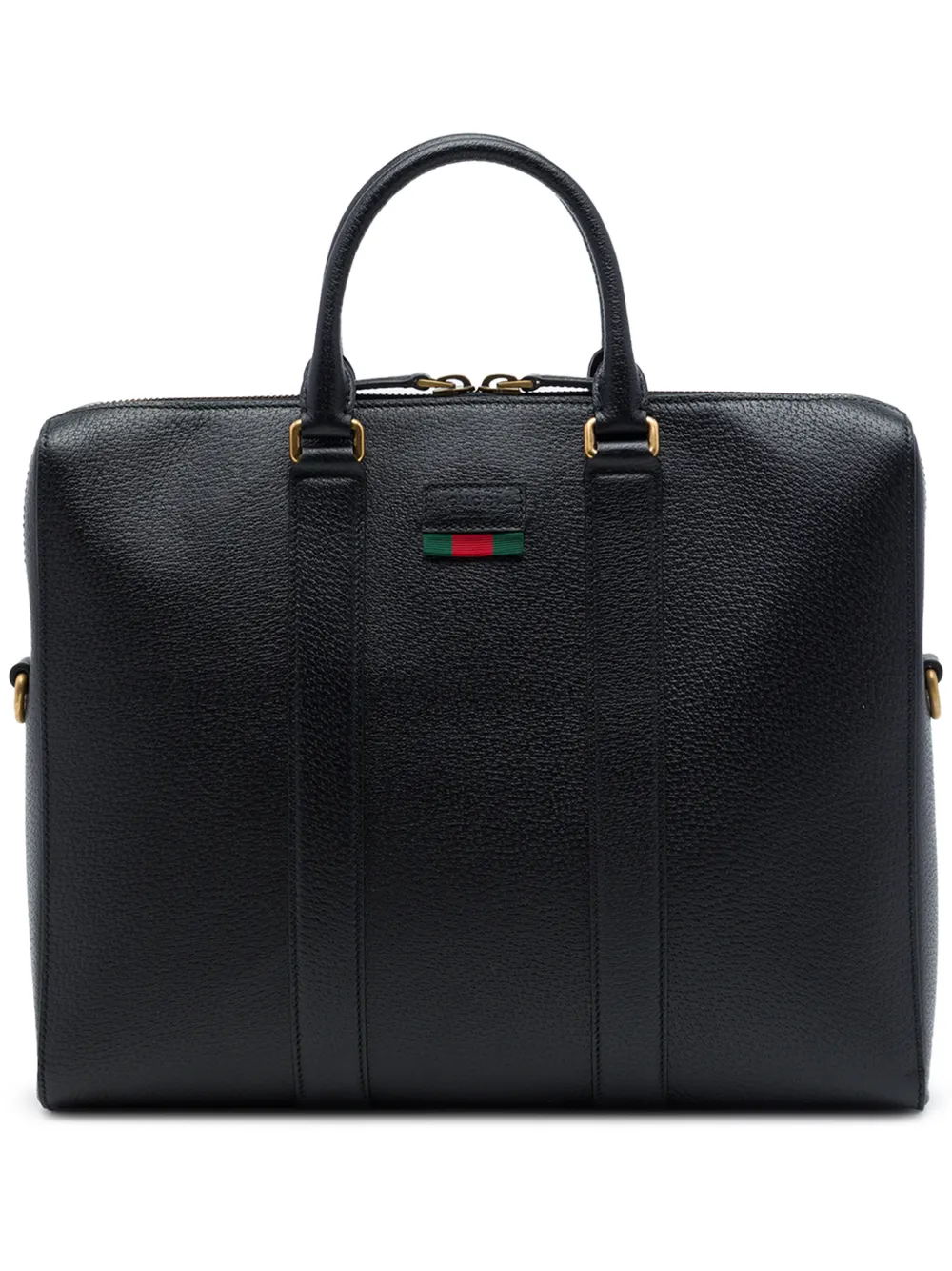 Gucci Pre-Owned 2016-2026 Calfskin Web business bag - Black