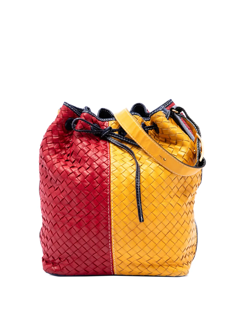 Bottega Veneta Pre-Owned 20th Century Tricolor Nappa Intrecciato Drawstring bucket bag - Multicolour