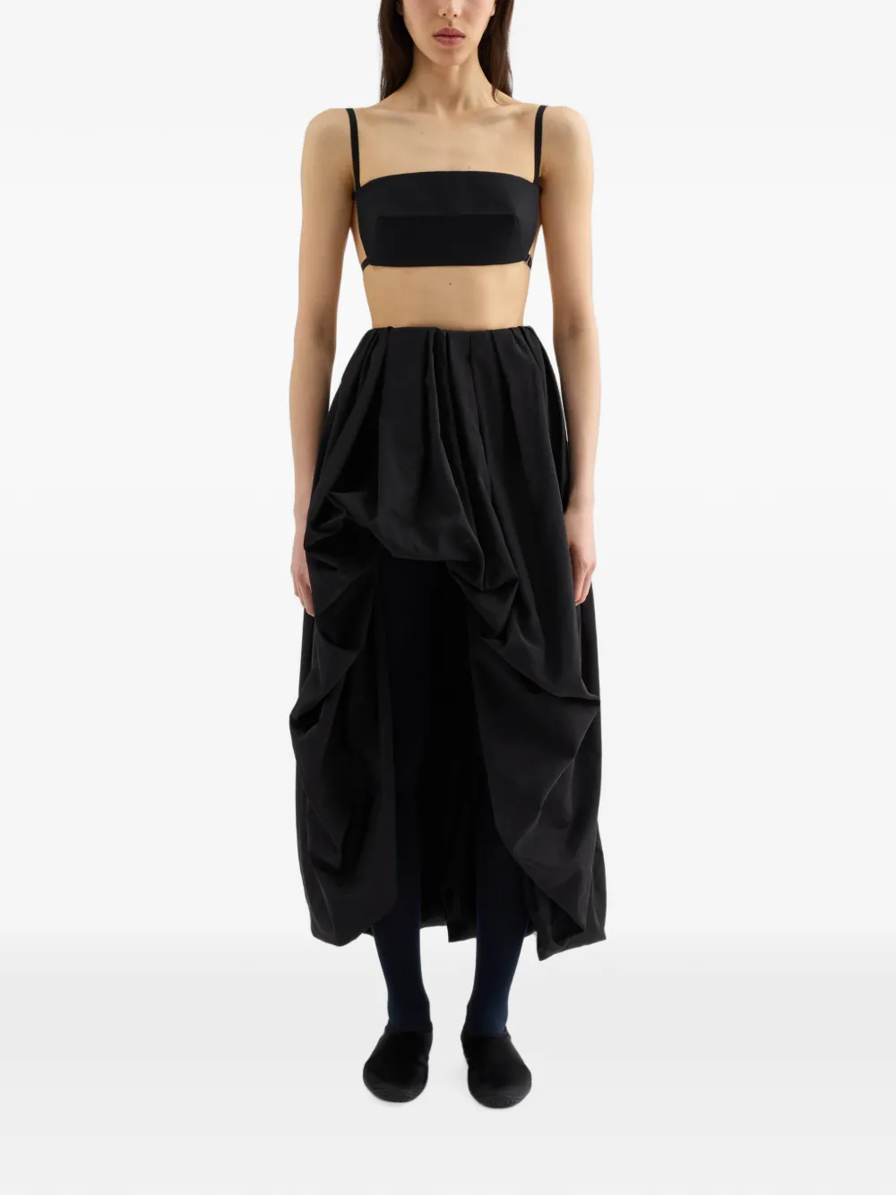 Jil Sander Zijden faille top Zwart