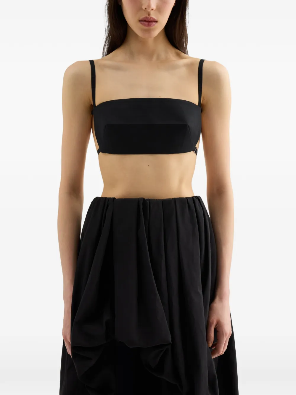 Jil Sander Zijden faille top Zwart