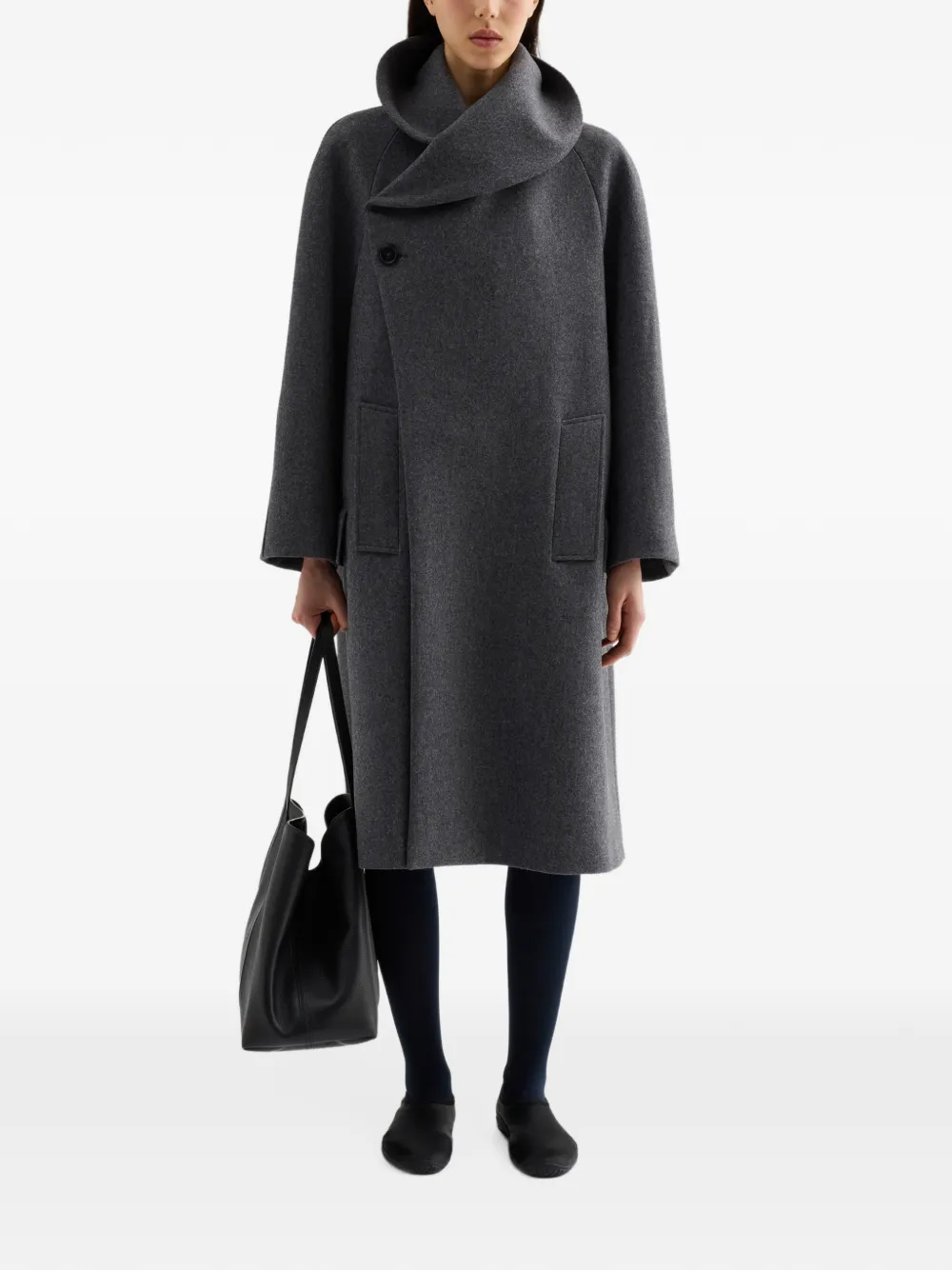 Jil Sander double wool coat Grijs