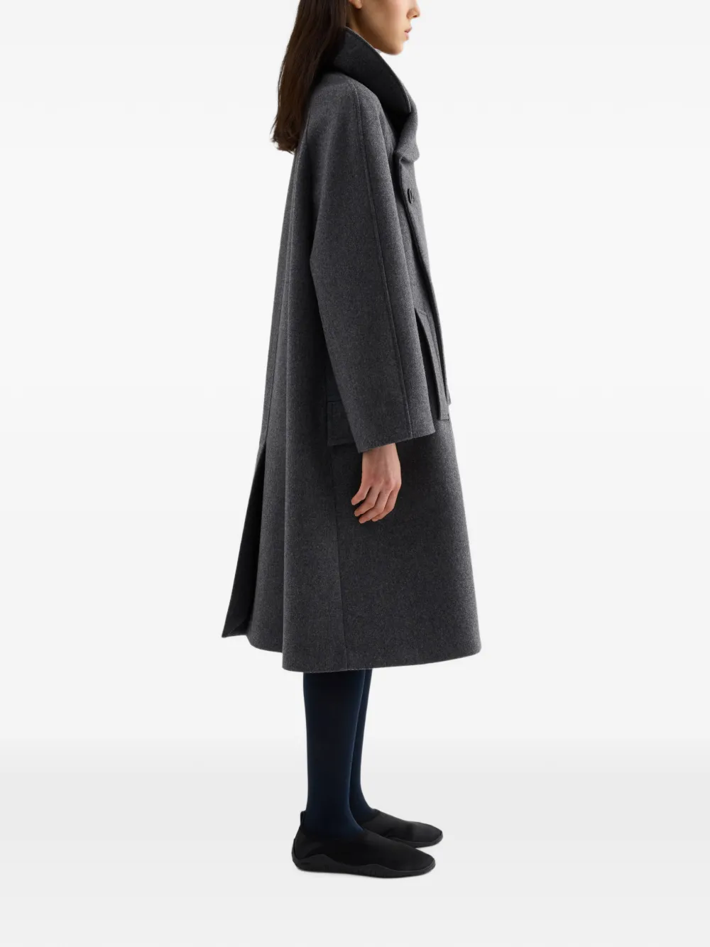 Jil Sander double wool coat Grijs
