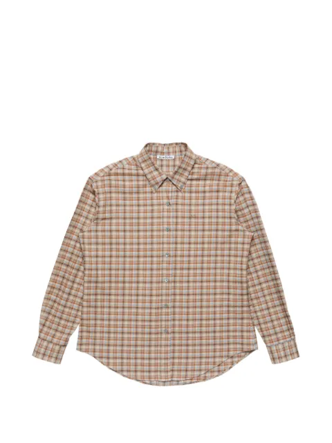 Acne Studios checked cotton‑linen shirt