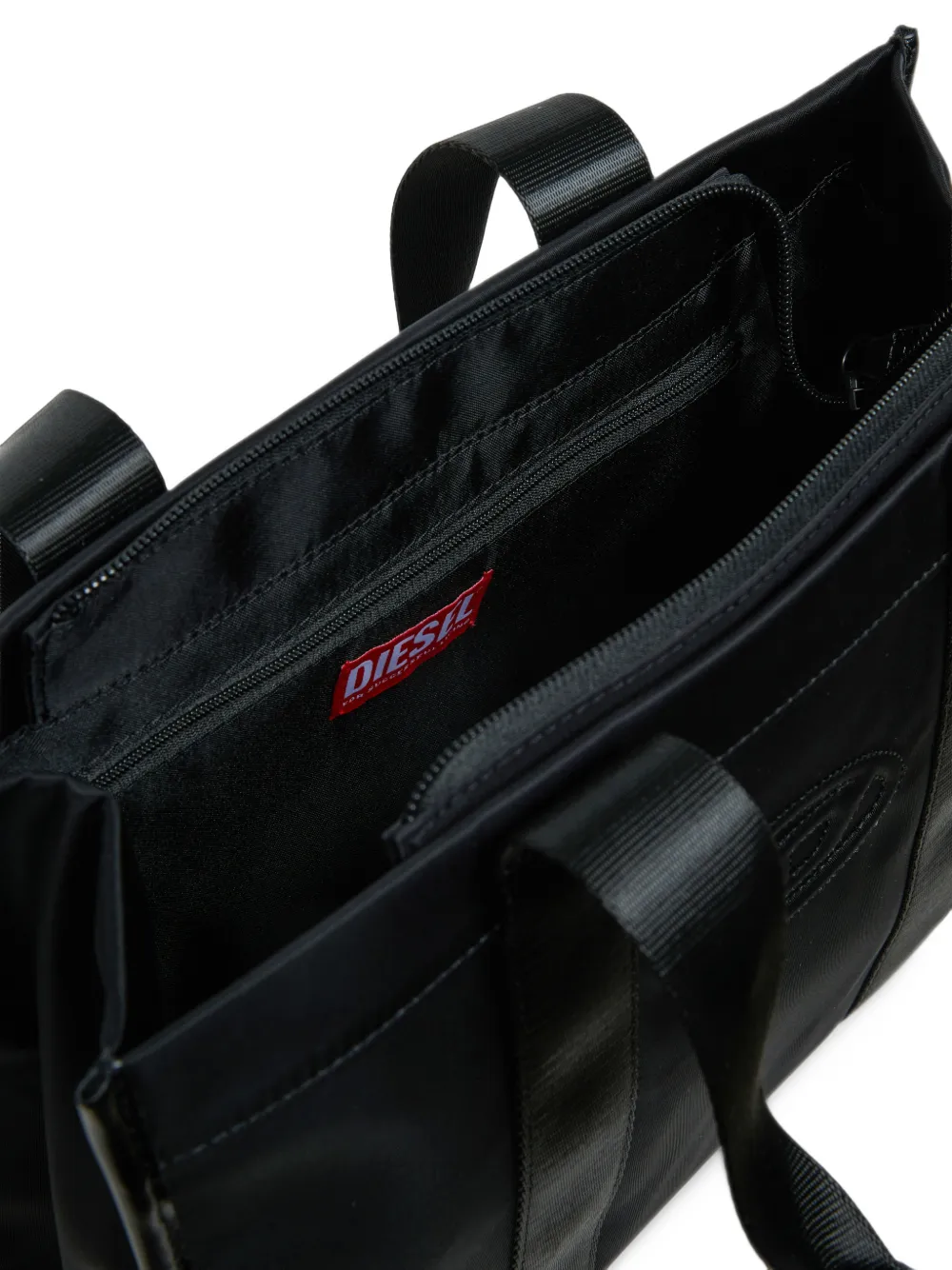 Diesel Kids Oval D logo tote bag Zwart